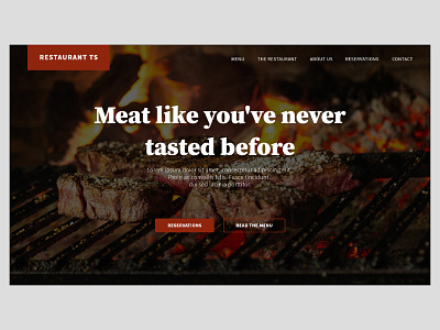 Restaurant Website Hero Section Concept adobexd branding design elementor hospitality menu red reservations restaurant wordpress