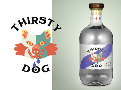 Thirsty Dog Tequila alcohol branding alcohol packaging illustration tequila vector