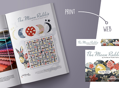 Moon Rabbit Fabric Ad print design