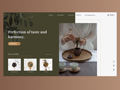 Website for tea shop branding design minimal ux web website
