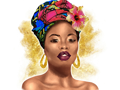 Beautiful African Woman african woman art illustration portrait