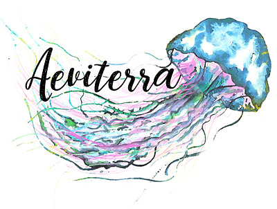 Jellyfish Logo Design art design illustration logo logo design logo designer logos logotype watercolor watercolor art watercolor logo