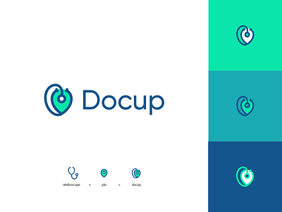Docup logo design doctor doctor app doctors icon logo medical medical care medical design medical logo medicine minimal modern vector