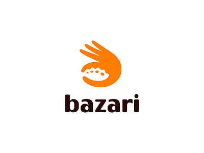 Bazari handmade semi-finished products logo branding design graphic design hand hand logo handmade icon logo minimal modern ok oklogo vector
