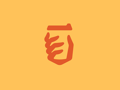 IT`s coffee logo design branding coffee cup design hand icon logo minimal negative space vector