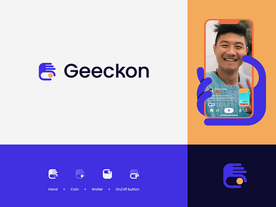 Geeckon Web3 startup logo branding coin crypto design ethereum free hand icon illustration logo minimal modern ui ux vector web3