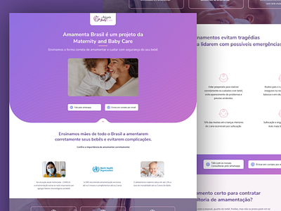 Maternity and Baby Care landing page ui ux