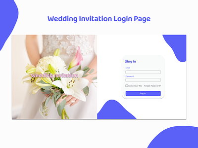 Login Page (Wedding Invitation) app component design login loginpage ui ux