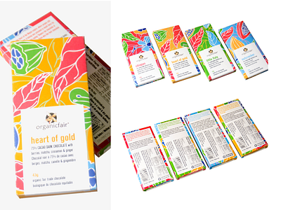 Organic Fair Chocolate redesign (concept) brand brand design branding consumer packaged goods design graphic design illustration layout design package design packaging packaging design redesign