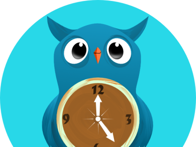 owl clock graphic design illustration vector