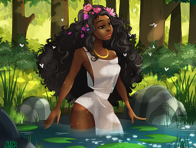 River Nymph 2dillustration cartoon character characterdesign colorful illustration stylized