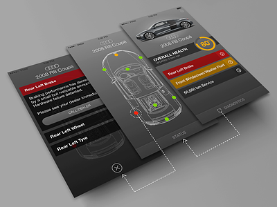 iOS in the car concept app audi car diagnostics ios ios in the car ios7 mobile on board computer sketch telemetrics