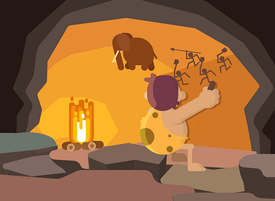 cave paintings beautiful beauty flat graphic design icon illustrator logo typography ui ux