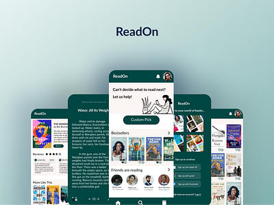ReadOn App Concept app books branding elegant design graphic design reading app ui ux