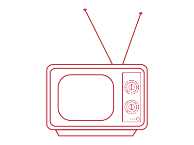Vintage Tv 1 illustration line linework old retro tv
