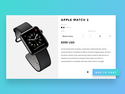 Product Card - Apple Watch 2 apple card cart checkout ecommerce item product shop watch