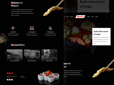 Sushi Restaurant Website 🍣 freebies homepage interaction ios landing mobile page restaurant sushi ui ux