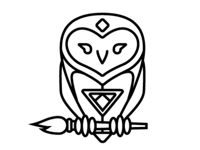 Deco Owl Logo deco lineart logo outline