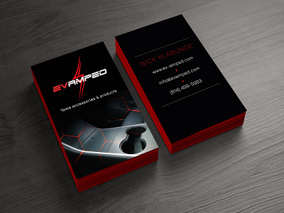 ev-amped Business Cards business card edgy electric car logo modern tesla