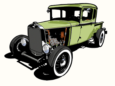 Model T car design digital art illustrated illustration