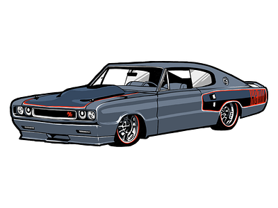 2019 JaxWax Dodge Charger art car charger digital art dodge hot rod illustration lineart muscle car paint painting photoshop