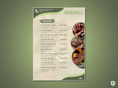 Phan Gia Xanh Garden Menu advertising design menu restaurant