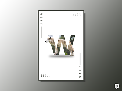 Wolf Card - Text Manipulation Effect animal card design illustration manipulation wolf