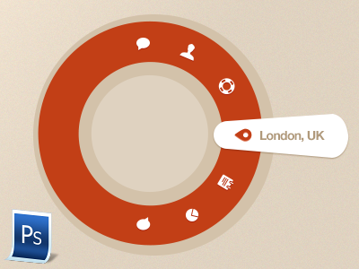 Circular navigation menu circular clean design menu navigation ui