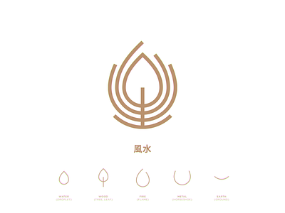Feng Shui Elements Logo Concept elements feng shui logo logo design logo mark logomark logomarks minimal minimalist logo minimalistic