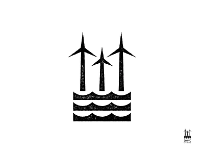 Offshore Wind Farm icon logo logo icon logo mark logomark logos logotype mark wind energy wind farm