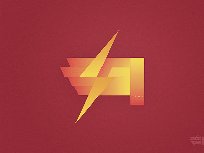 Zeus bolt flash geometric hand logo palm shapes simple thunderbolt zeus