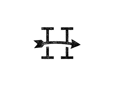 Letter H with arrow arrow character h letter linear logo mark minimal sign symbol