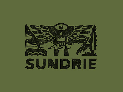 Sundrie logo logomark logotype north northern northern lights polar bear wordmark