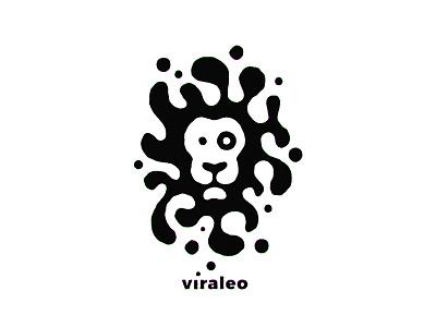 Viraleo amoeba blot leo lion logo logomark logotype negative space splash tattoo