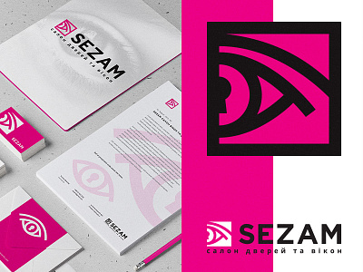 Sezam eye iconic keyhole linear logo logo icon logomark minimal negative space simple