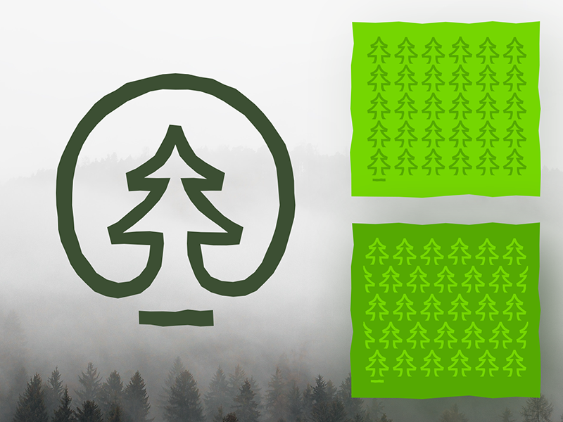 Wood industry logo concept fir-tree firtree wood symbol logo icon logomark logo
