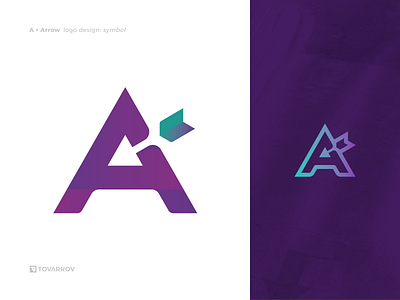 A for Arrow arrow arrowhead logo logo icon logo symbol logomark negative space