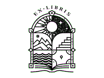 Ex Libris II bookplate books ex libris ex libris exlibris linear linear illustration lineart reading