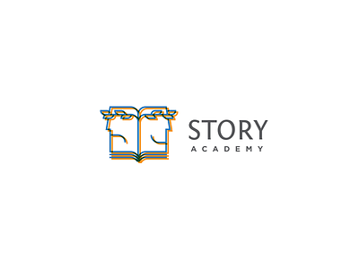 Story Academy book drama face laurel laurel wreath laurels logo logomark logotype paper script story storytelling theater theatre