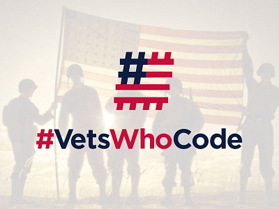 Vets Who Code america branding coding hash hashtag identity logo military technology vets