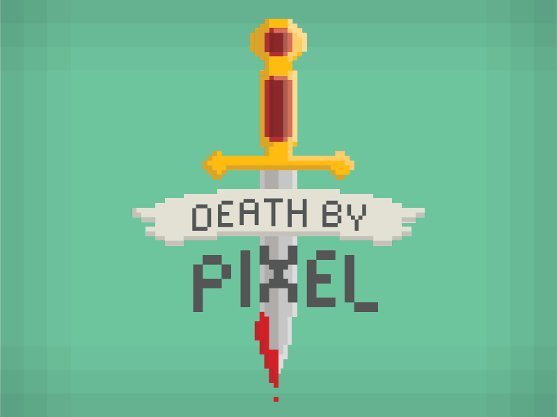 Death By Pixel adobe adobe illustration banner blood drop illustration knife pixel pixel illustration vector