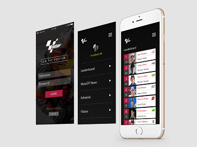 MotoGP Leaderboard App Concept app design mobile design motogp motorcycle racing racing app ui design ux design