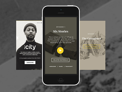 The City Podcast Mobile Site Mock Up interactive design mobile design mobile first ui design user centered design user experience ux design website design