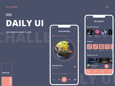 DAILY UI 009 | MUSIC PLAYER dailyui dailyui009 design music player ui uxui