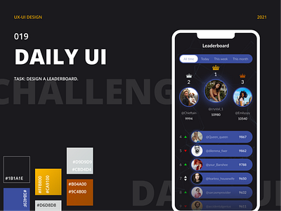DAILY UI 019 | LEADERBOARD dailyui dailyui019 design leaderboard ui uxui