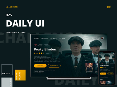 DAILY UI 025 | TV APP dailyui design peakyblinders tv app tv design tvseries ui uxui