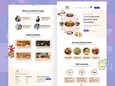 Landing page app features figma design food food design food illustration fresh food header home page illustration landingpage restuarant ui ux