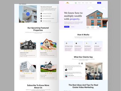 Real estate landing page app website features figmadesign header exploration homepage illustrator landingpage real estate uiux