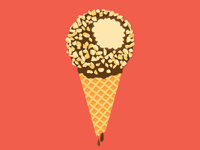 Drumstick ice cream illustration summer