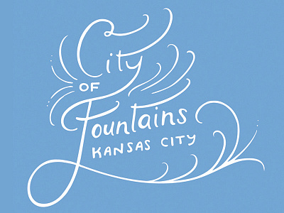 Fountains badge hand lettering kansas city lettering